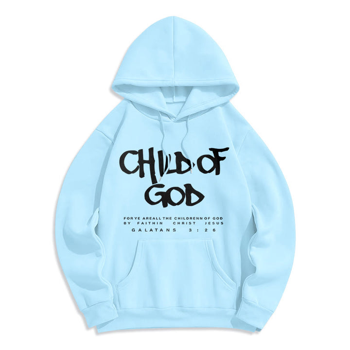 Christianartworkshop Child of God Galatians 3:26 Faith Fleece Lined Polyester Hoodie - Blue - 2XL - image 2