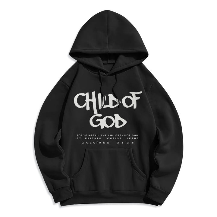 Christianartworkshop Child of God Galatians 3:26 Faith Fleece Lined Polyester Hoodie - Black - 2XL - image 1