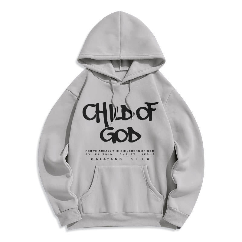 Christianartworkshop Child of God Galatians 3:26 Faith Fleece Lined Polyester Hoodie - Grey - 2XL - image 6