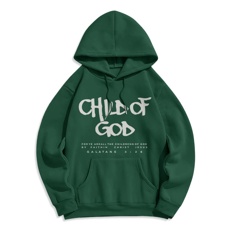 Christianartworkshop Child of God Galatians 3:26 Faith Fleece Lined Polyester Hoodie - Green - 2XL - image 4