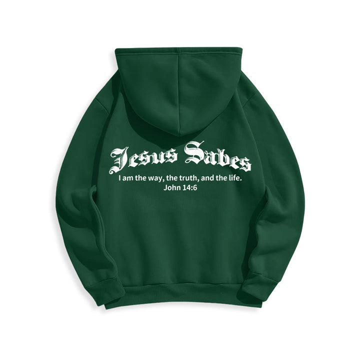 Christianartworkshop Jesus Saves John 14:6 Faith Fleece Lined Polyester Hoodie - image 20