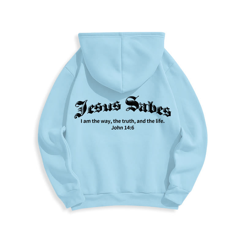 Christianartworkshop Jesus Saves John 14:6 Faith Fleece Lined Polyester Hoodie - image 14