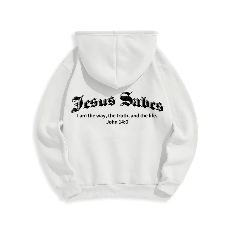 Christianartworkshop Jesus Saves John 14:6 Faith Fleece Lined Polyester Hoodie - image 6