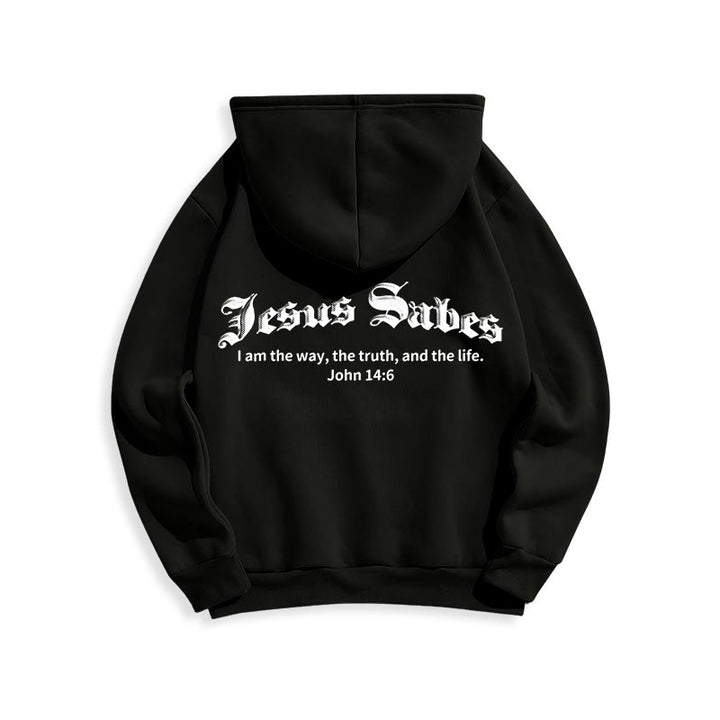 Christianartworkshop Jesus Saves John 14:6 Faith Fleece Lined Polyester Hoodie - image 11