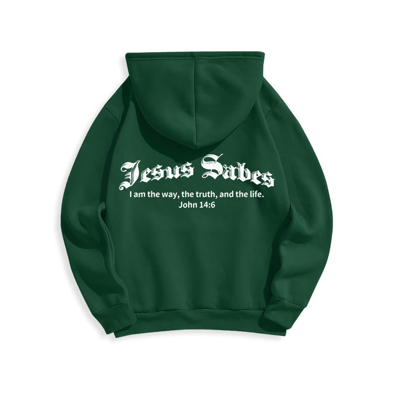 Christianartworkshop Jesus Saves John 14:6 Faith Fleece Lined Polyester Hoodie - image 21