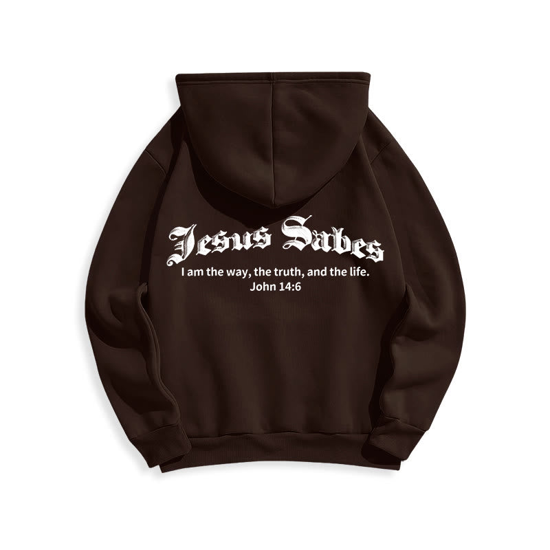 Christianartworkshop Jesus Saves John 14:6 Faith Fleece Lined Polyester Hoodie - image 9