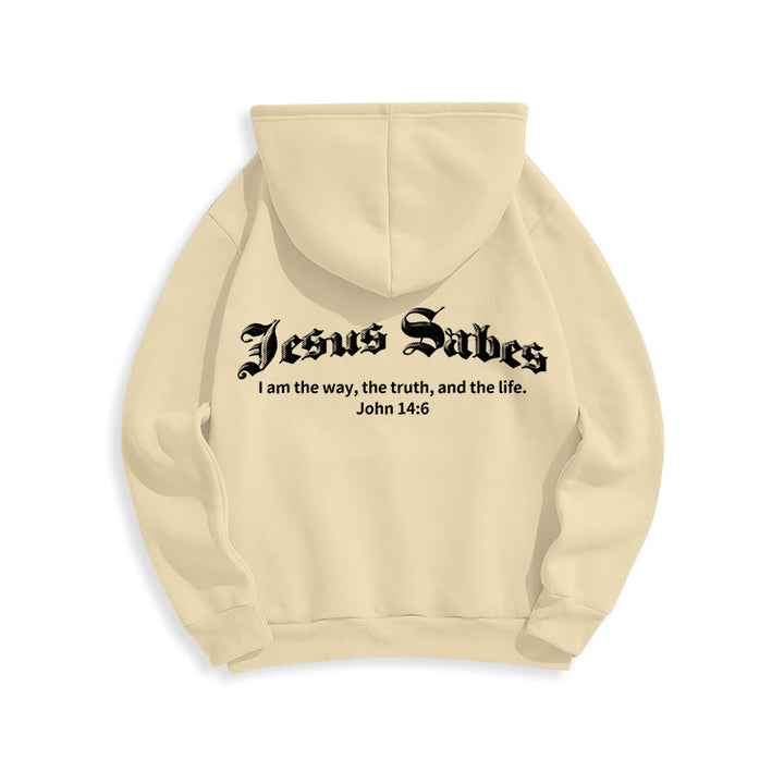 Christianartworkshop Jesus Saves John 14:6 Faith Fleece Lined Polyester Hoodie - image 23