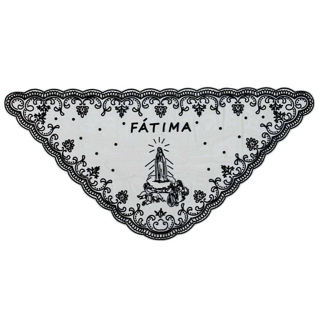 Christianartworkshop Black Lace Fátima Chapel Veil: Our Lady's Presence in Soft Elegance - Our Lady - Fatima - image 0