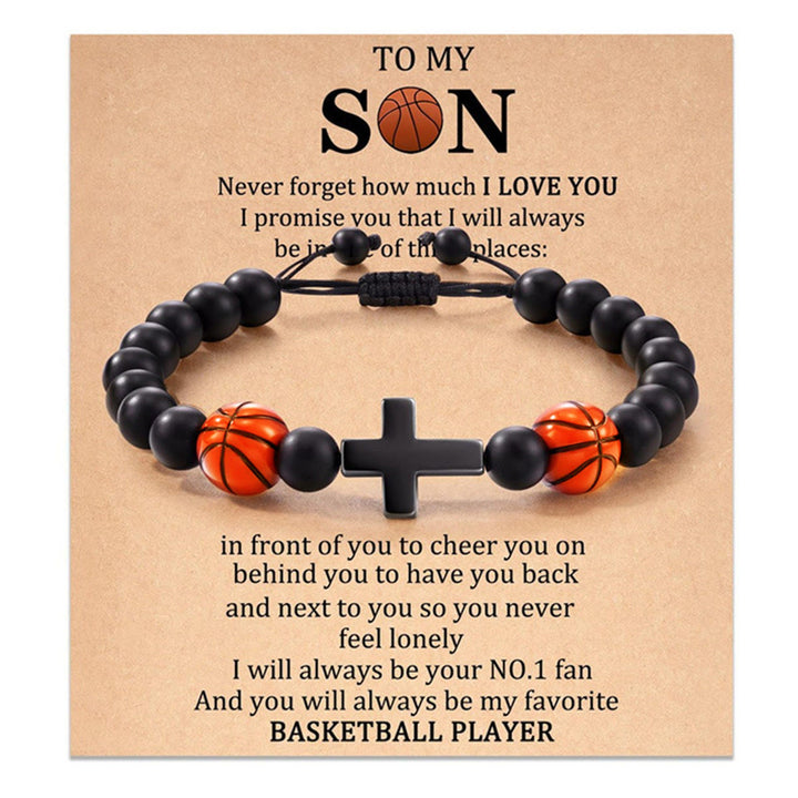 Christianartworkshop Cross & Sport Bead Bracelet: Tender Devotion for Sport Lovers - Basketball TO MY SON - image 7
