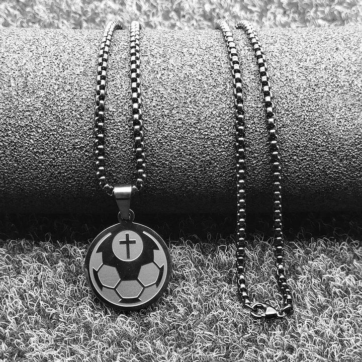 Christianartworkshop Sports Prayer Pendant Necklace: Philippians 4:13 & Sport Icon for Daily Carry - Black Football - image 13