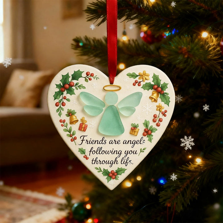 Christianartworkshop 2D Christmas Faith Ornament: Angel Symbol & Friendship Phrase for Holiday Joy - image 2