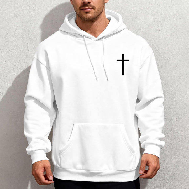 Christianartworkshop Quotation Style Bold Faith in Philippians 413 Fleece Lined Polyester Hoodie - image 2