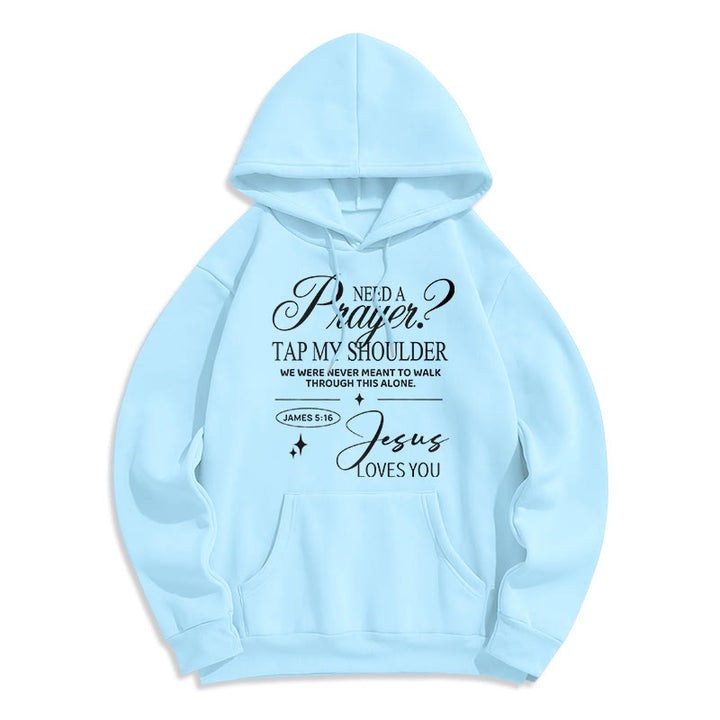 Christianartworkshop James 5:16 & Prayer Fleece Lined Polyester Hoodie - Blue - 2XL - image 2