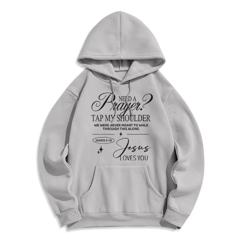 Christianartworkshop James 5:16 & Prayer Fleece Lined Polyester Hoodie - Grey - 2XL - image 4