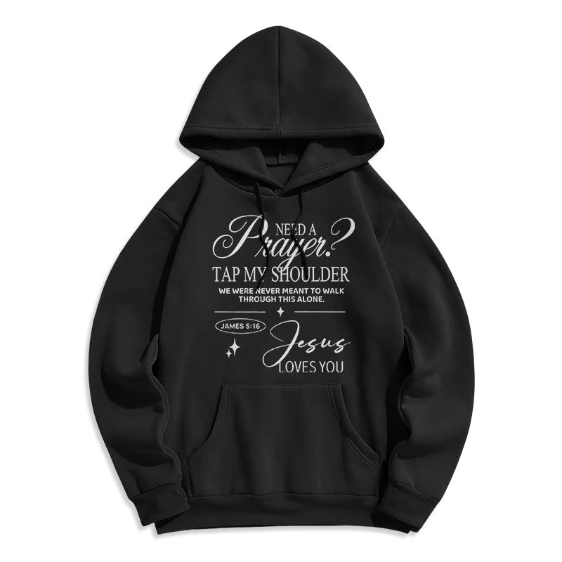 Christianartworkshop James 5:16 & Prayer Fleece Lined Polyester Hoodie - Black - 2XL - image 7