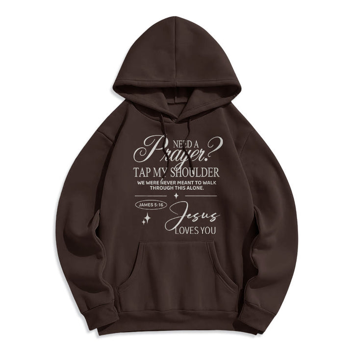 Christianartworkshop James 5:16 & Prayer Fleece Lined Polyester Hoodie - Brown - 2XL - image 6