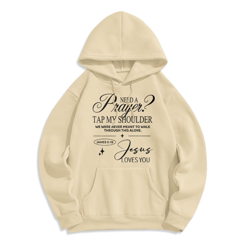 Christianartworkshop James 5:16 & Prayer Fleece Lined Polyester Hoodie - Beige - 2XL - image 3