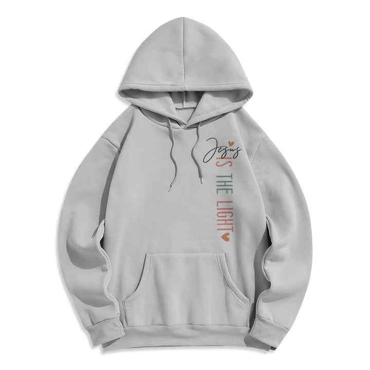 Christianartworkshop Jesus is the Light Floral Cross Faith Fleece Lined Polyester Hoodie - image 13