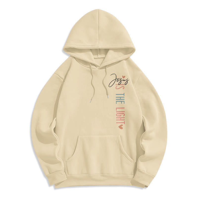 Christianartworkshop Jesus is the Light Floral Cross Faith Fleece Lined Polyester Hoodie - image 10