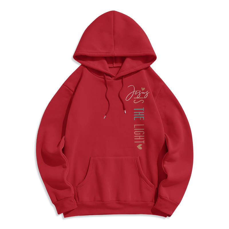Christianartworkshop Jesus is the Light Floral Cross Faith Fleece Lined Polyester Hoodie - image 4