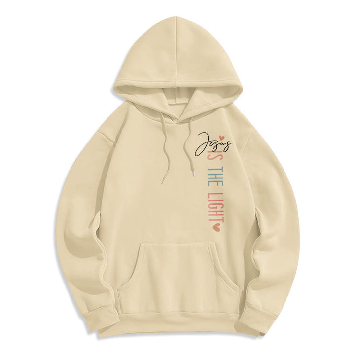 Christianartworkshop Jesus is the Light Floral Cross Faith Fleece Lined Polyester Hoodie - image 11