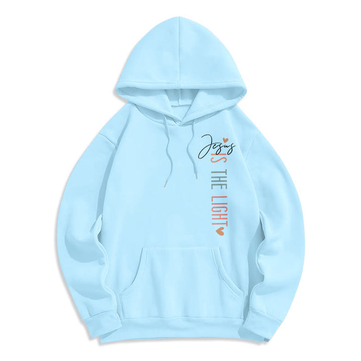 Christianartworkshop Jesus is the Light Floral Cross Faith Fleece Lined Polyester Hoodie - image 8