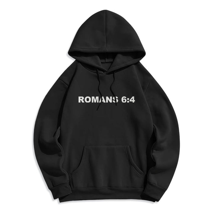Christianartworkshop Romans 6:4 Raised to Life Fleece Lined Polyester Hoodie - image 4