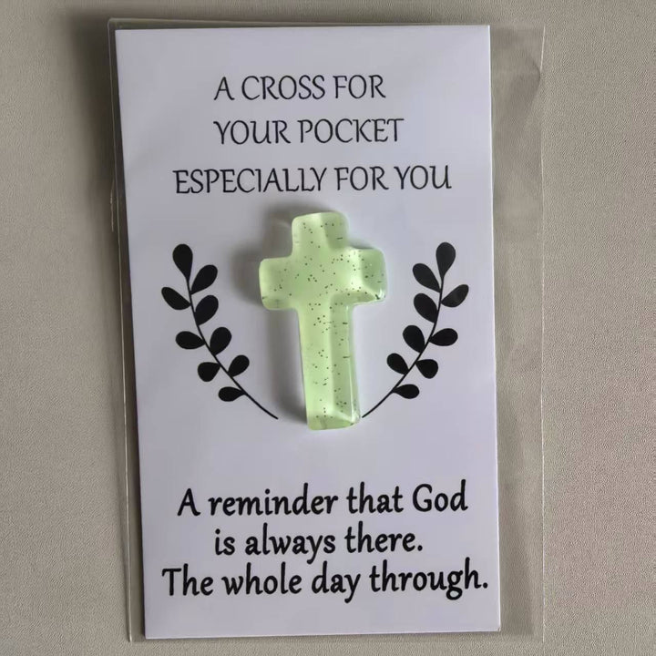 Christianartworkshop Glittered Pocket Cross: Portable Faith Reminder for Daily Carry - Green - image 6