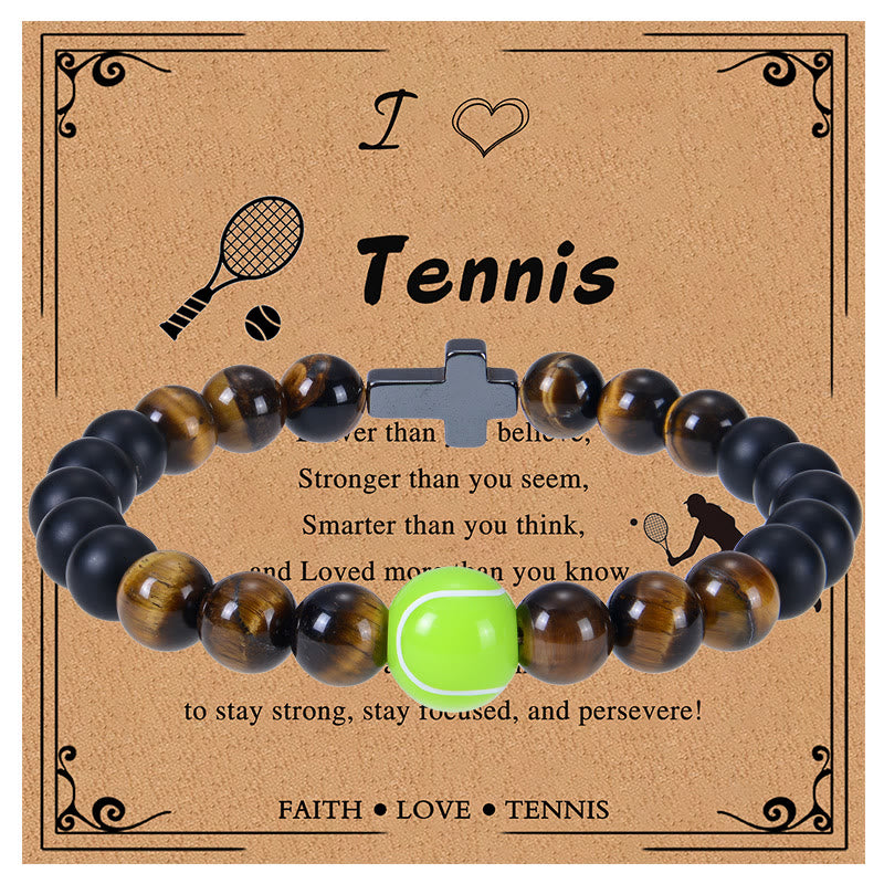 Christianartworkshop Tiger Eye & Matte Sport Bracelet: Constant Strength Reminder for Daily Life - Tennis - image 7