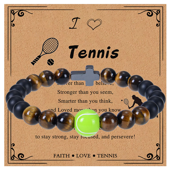Christianartworkshop Tiger Eye & Matte Sport Bracelet: Constant Strength Reminder for Daily Life - Tennis - image 7