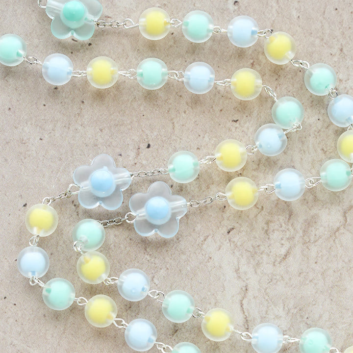 Christianartworkshop Pastel Floral Rosary with Jesus Heart Medal: Gentle Faith Companion for Prayer - image 9