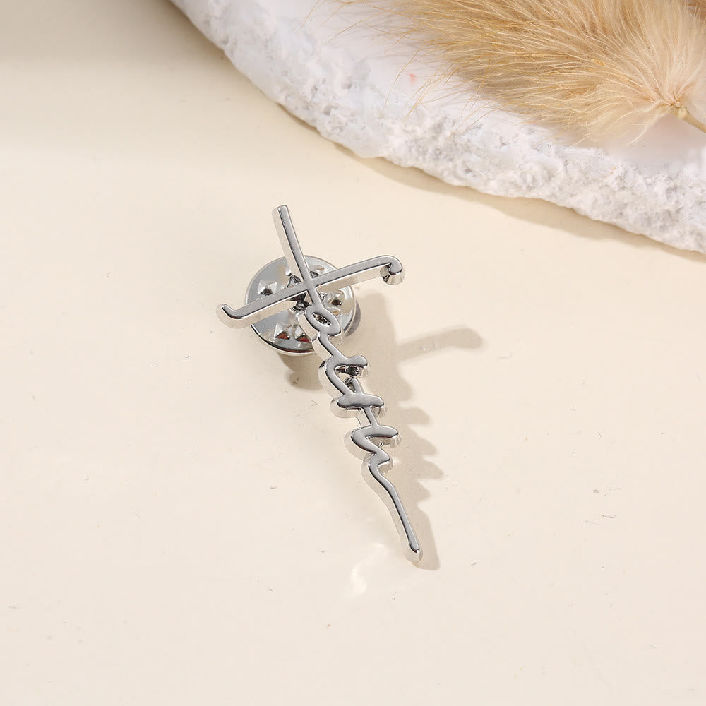 Christianartworkshop Cross & Phrase Lapel Brooch: Divine Faith Token for Clothing - Faith Heart - image 8