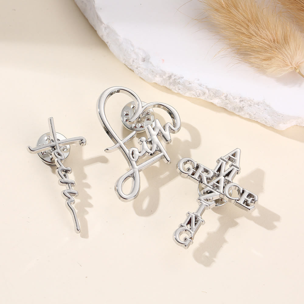 Christianartworkshop Cross & Phrase Lapel Brooch: Divine Faith Token for Clothing - image 1