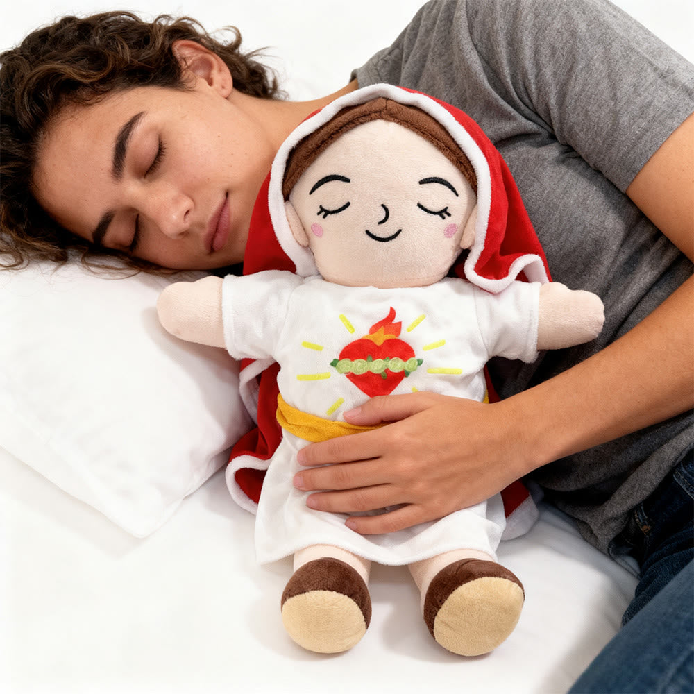 Christianartworkshop Red and Blue Soft Grace Plush Doll with Breathing & Soothing Music - image 3