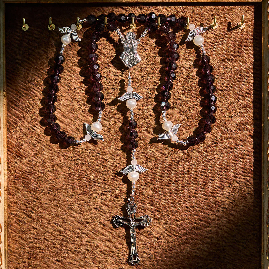 Christianartworkshop Angel-Wreathed Purple Rosary: Let Angels Weave Grace Into Your Prayers - image 3