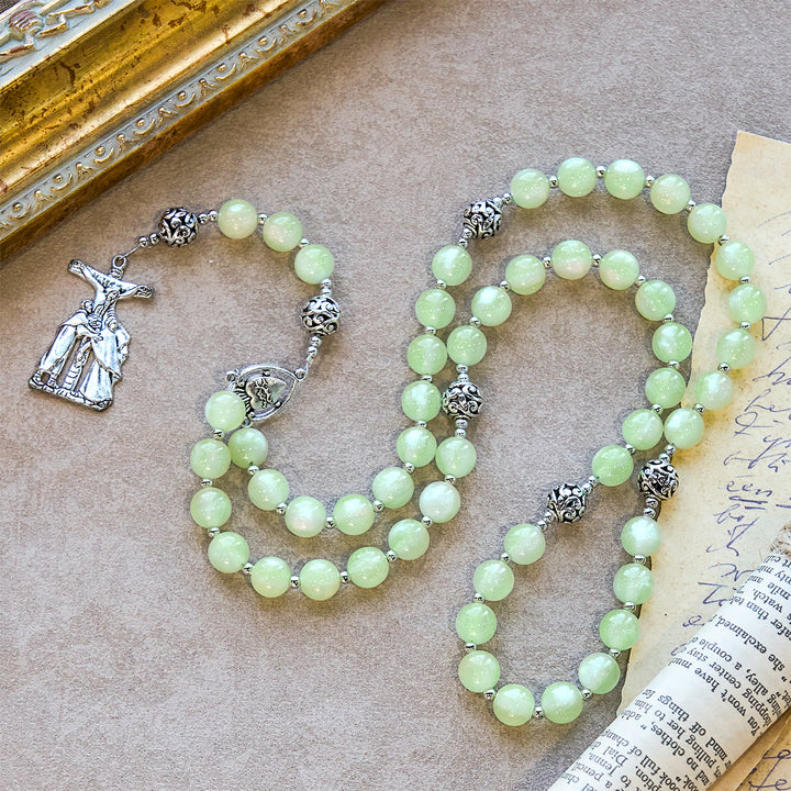 Christianartworkshop Green-to-Red UV Changing Rosary: Starlight Beads & Devotional Christ Cross - image 9