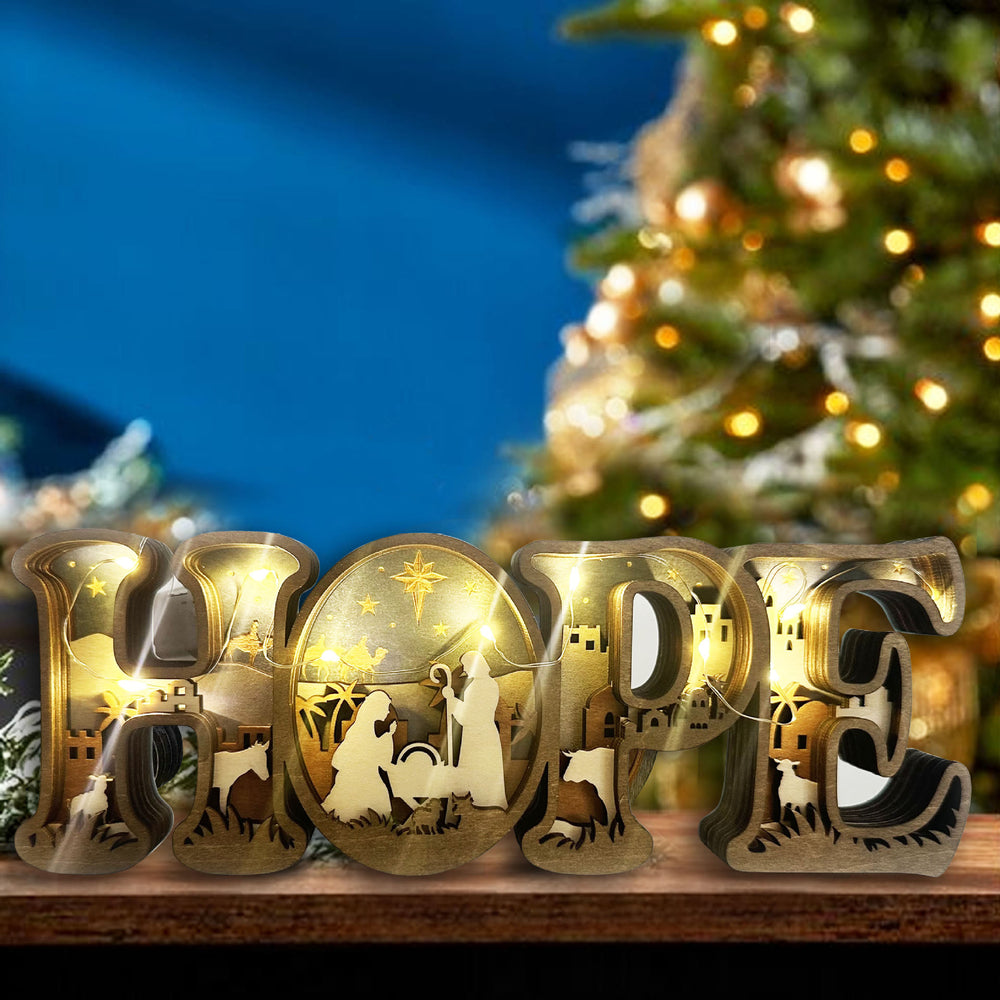 Christianartworkshop Glowing "HOPE" Nativity: Tactile Faith Reminder for Mantels - image 1