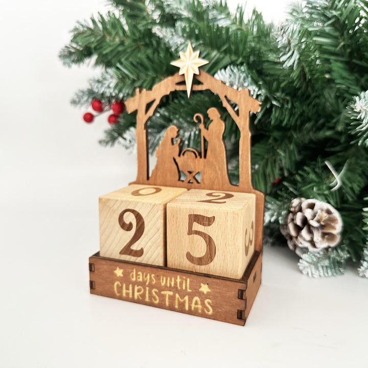 Christianartworkshop Nativity Christmas Block Decor: Cozy Grace Token for Countdowns - image 1