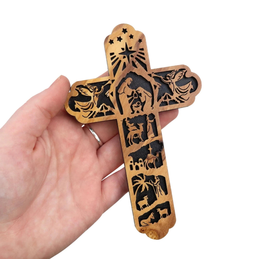 Christianartworkshop Intricate Cross Nativity Hanging Decor: Constant Grace Reminder for Homes - image 1