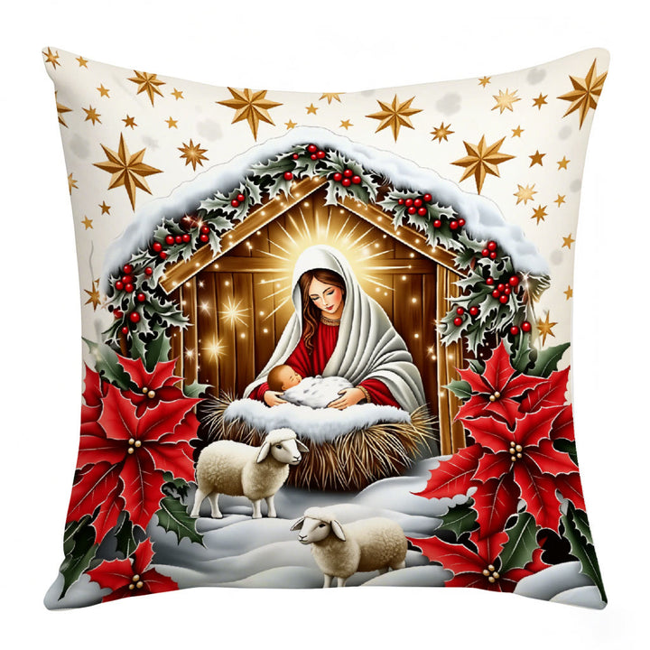 Christianartworkshop Festive Nativity Pillow Set: Faith & Holiday Joy Reminder for Spaces - D - 19.7''*19.7''/50*50cm - image 7