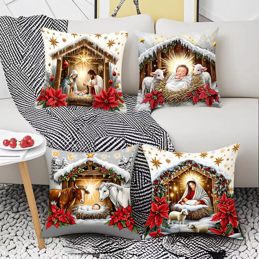 Christianartworkshop Festive Nativity Pillow Set: Faith & Holiday Joy Reminder for Spaces - image 2