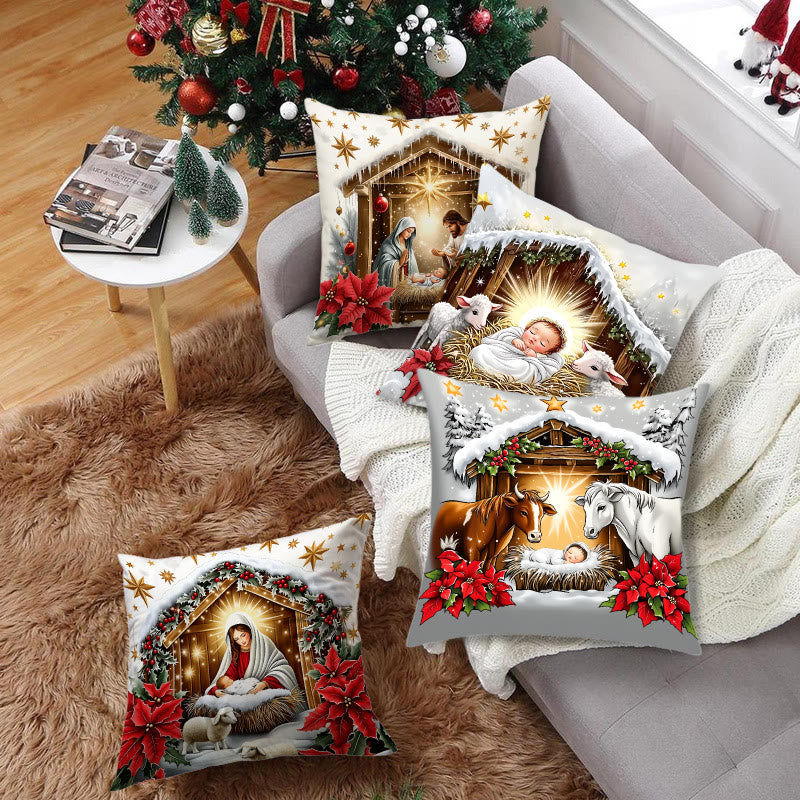 Christianartworkshop Festive Nativity Pillow Set: Faith & Holiday Joy Reminder for Spaces - image 3