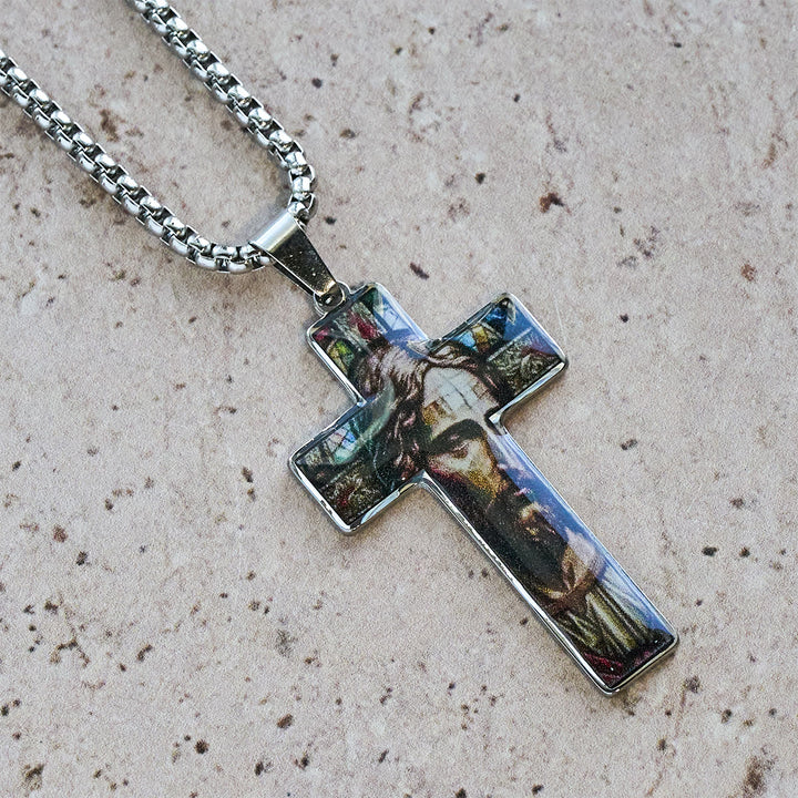Christianartworkshop Stained-Image Cross Necklace: Artful Faith Close to the Heart - image 4