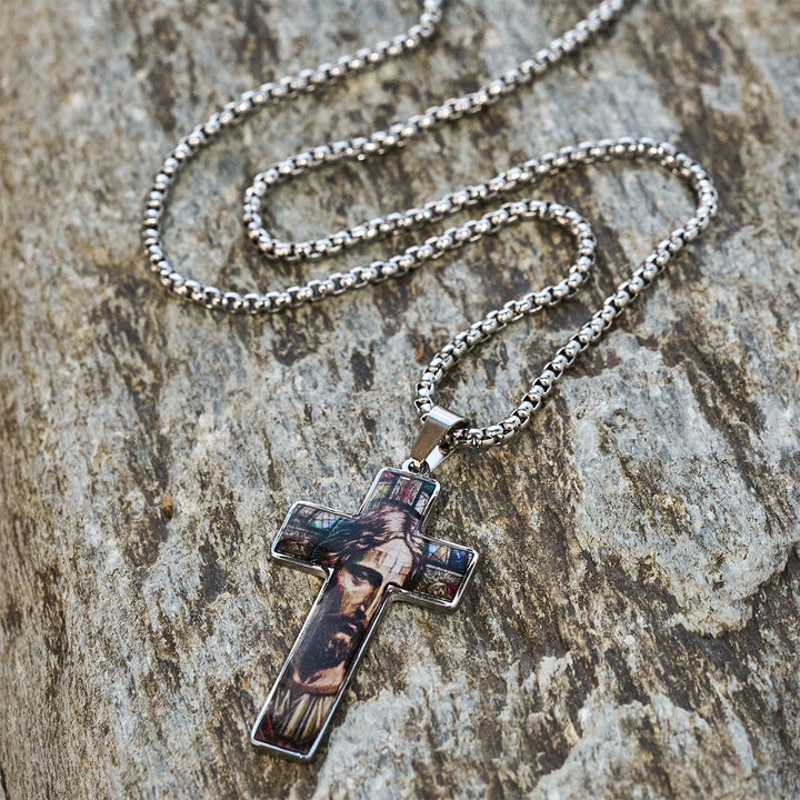 Christianartworkshop Stained-Image Cross Necklace: Artful Faith Close to the Heart - image 5