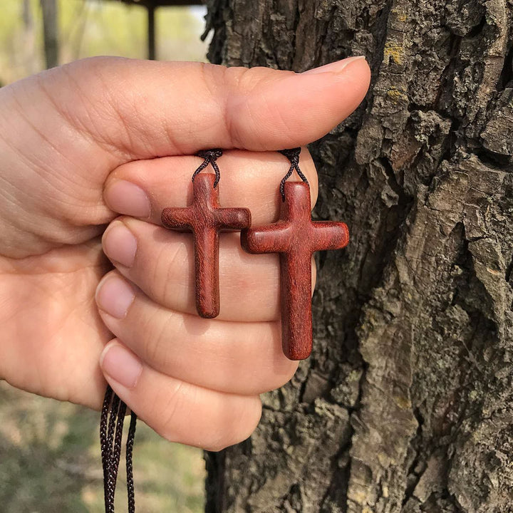 Christianartworkshop Handcrafted Red Sandalwood Cross Necklace — Simple Devotion, Everyday Wear - image 3
