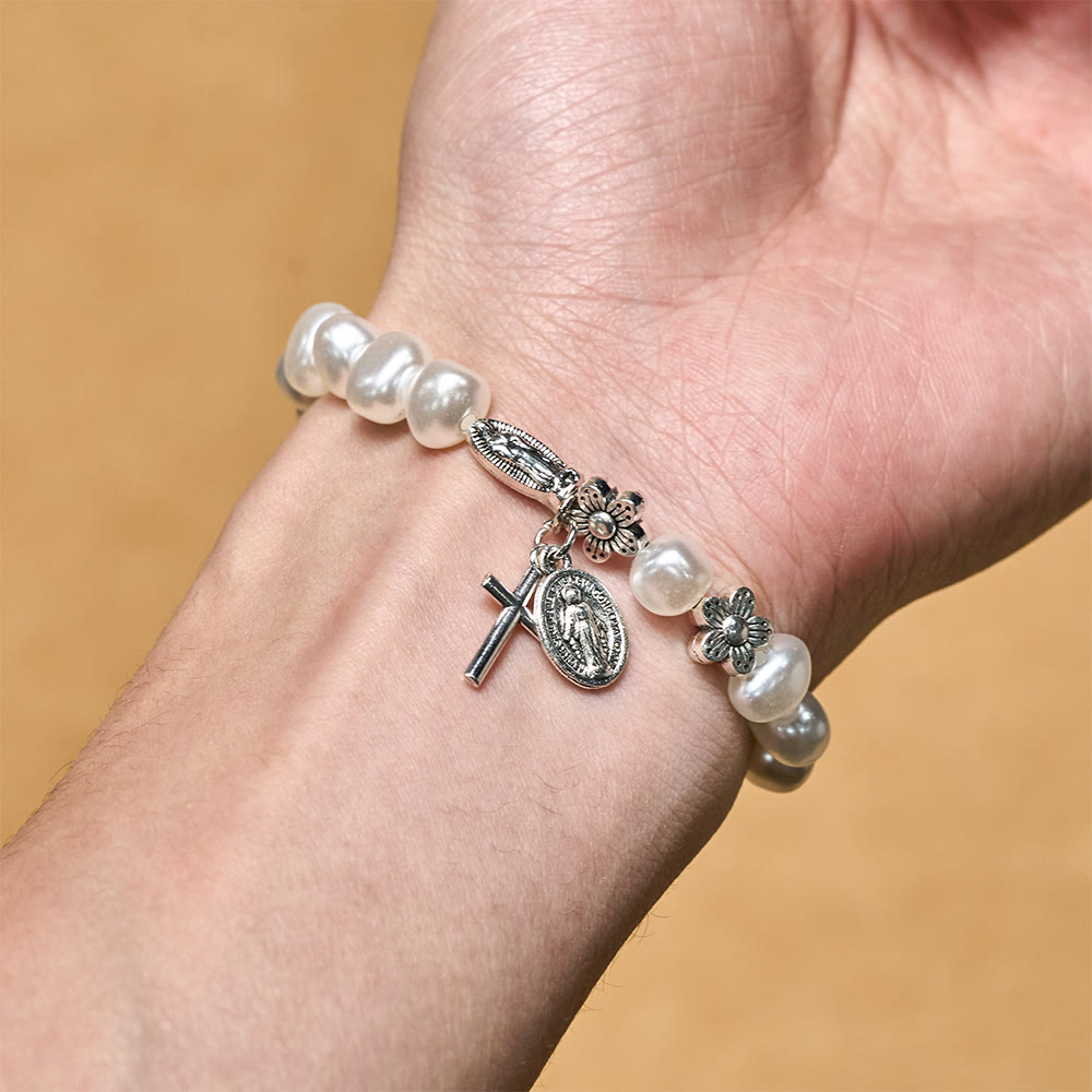 Christianartworkshop Light of Grace Bracelet — Soft Beads with Devotional Charms - image 1