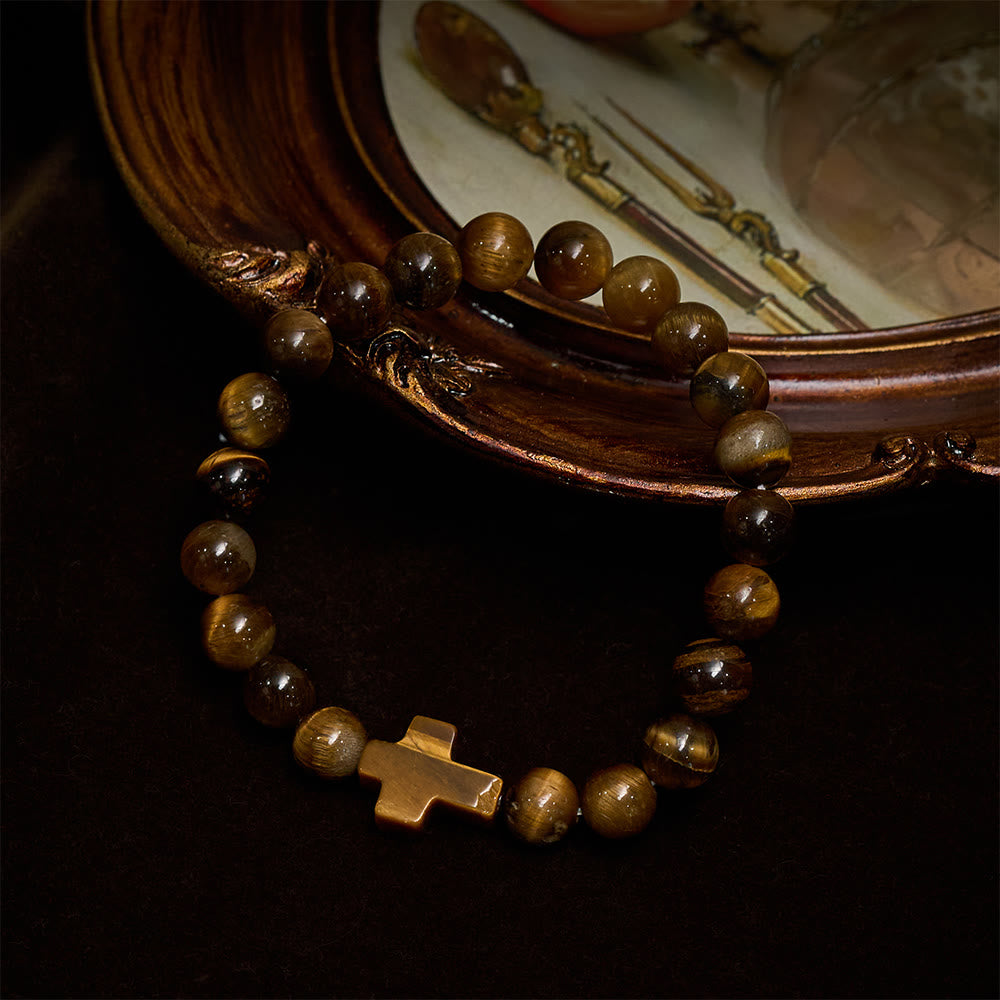 Christianartworkshop Tiger’s-Eye Rosary-Style Bracelet : Touchstone for Reflection - image 2