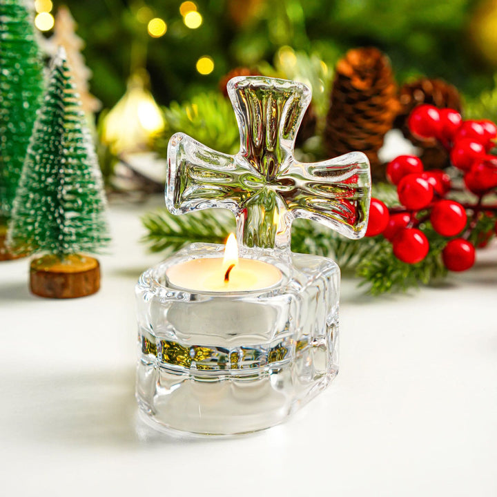 Christianartworkshop Glass Cross Candleholder: Prayerful Glow for Home & Altar - image 6