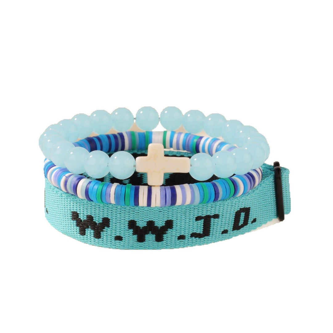 Christianartworkshop Faith Prompt Bracelet with Cross Bead & WWJD Card: Gift-Ready Keepsake - Blue - image 13