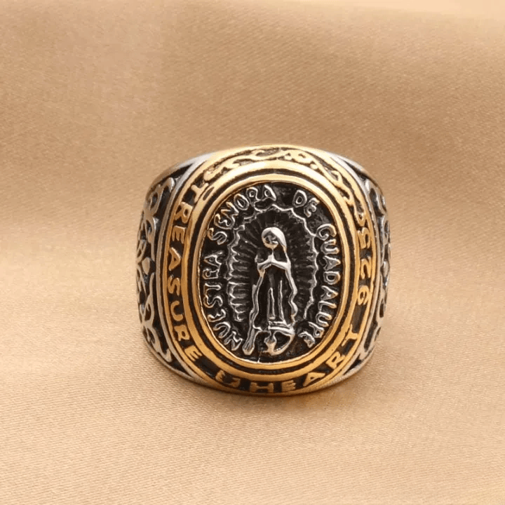 Christianartworkshop Our Lady of Guadalupe Faith in Heart Ring - image 1